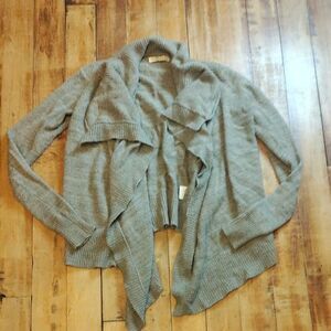 Abercrombie & Fitch Women Open Front Cardigan Light Brown Wool Blend Sweater